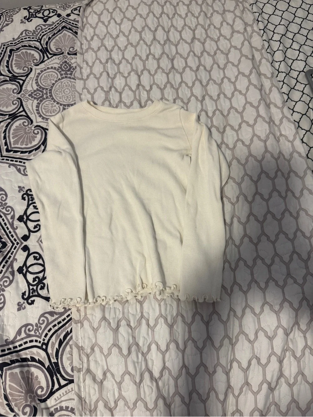 Baby Gap Cream Ribbed Long-Sleeve Top